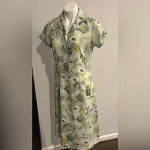Joni Blair Floral Midi Dress in Light Green